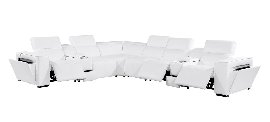 1224 - 8-Piece L-Shaped Sectional Sofa In With 3 Power Recliners &amp; Power Headrests