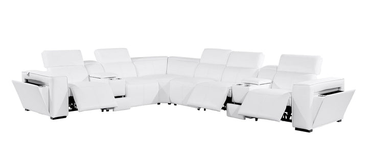 1224 - 8-Piece L-Shaped Sectional Sofa In With 3 Power Recliners &amp; Power Headrests