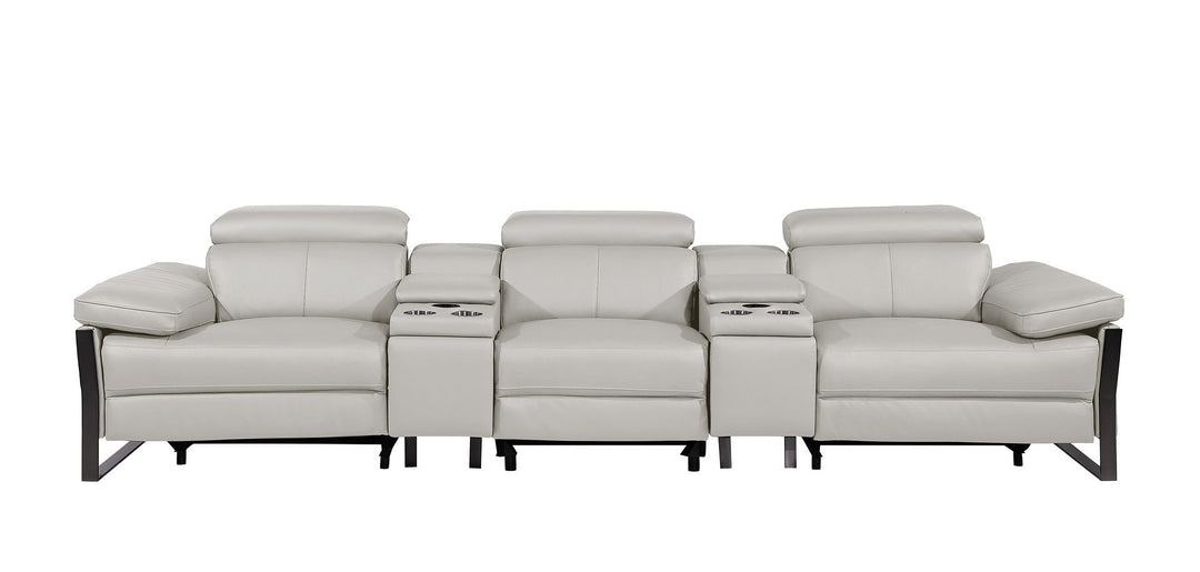 1246 - Modular Power Triple Reclining Dual Console Sofa With Power Reclining Headrests