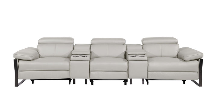 1246 - Modular Power Triple Reclining Dual Console Sofa With Power Reclining Headrests