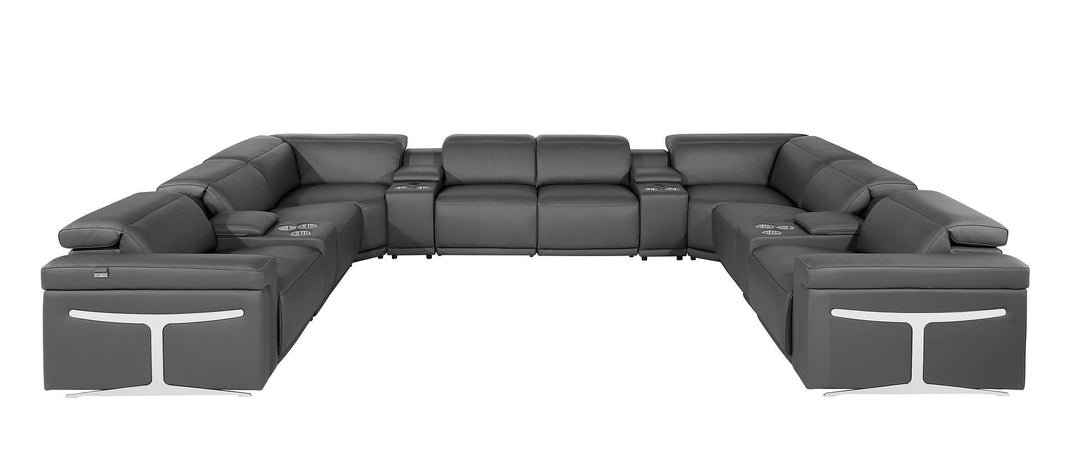 1126 - 12-Piece U-Shaped Sectional Sofa In With 4 Power Recliners &amp; Power Headrests