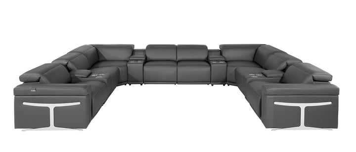 1126 - 12-Piece U-Shaped Sectional Sofa In With 4 Power Recliners &amp; Power Headrests