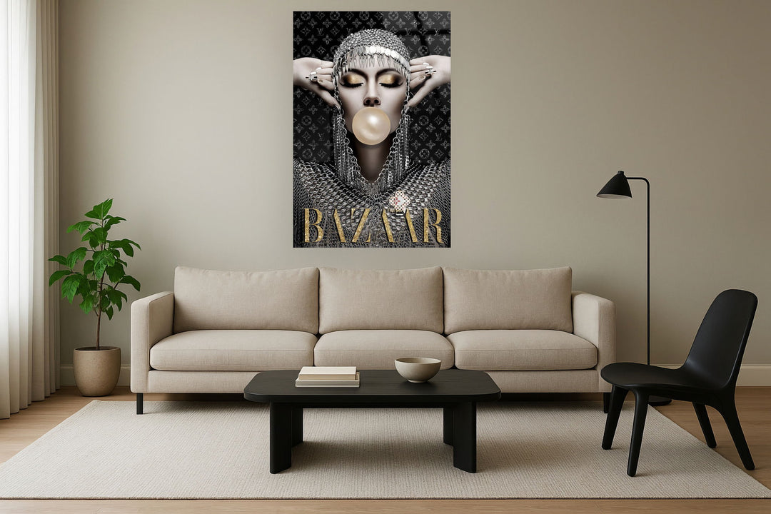 "Glamour Reverie" Tempered Glass With Foil - Metallic