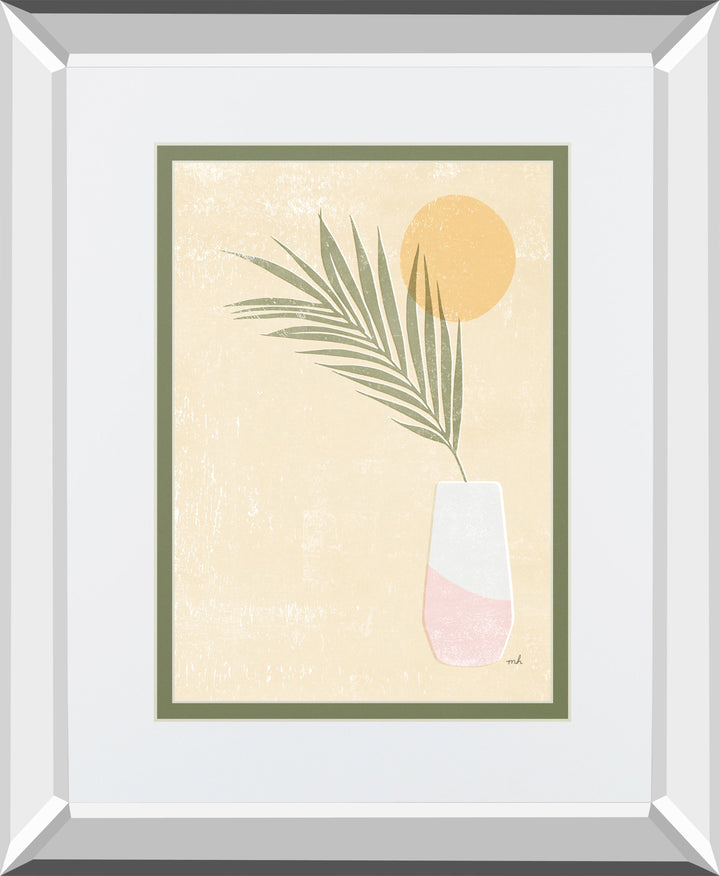 Sun Palm II Blush By Moira Hershey Mirrored Frame - Beige