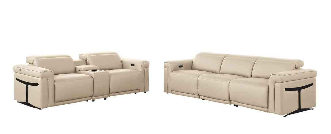 1126 - 6-Piece Modular Power Reclining Sofa And Console Loveseat Set In With 5 Power Recliners &amp; Power Headrests
