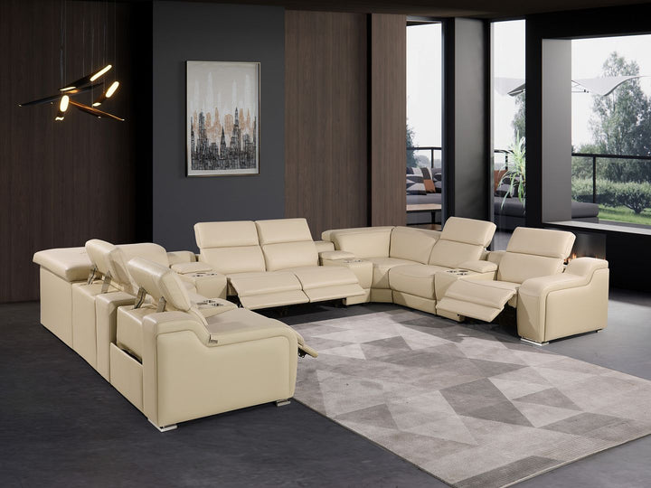 1116 - 12-Piece U-Shaped Sectional Sofa In With 4 Power Recliners &amp; Power Headrests