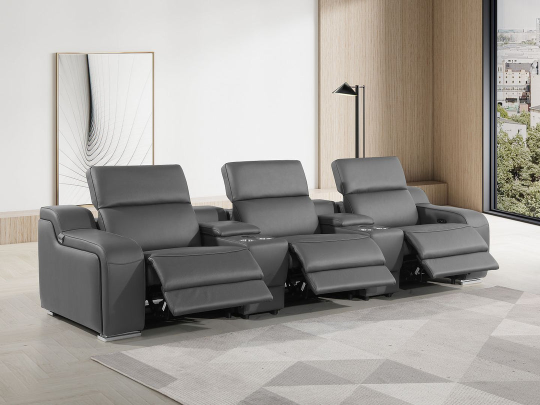 1116 - 5-Piece Modular Power Reclining Sofa In With 3 Power Recliners &amp; Power Headrests