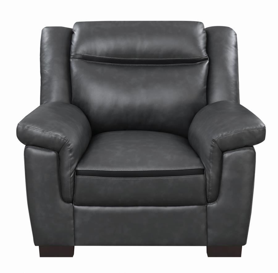 Arabella - Upholstered Padded Arm Accent Chair - Gray