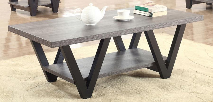 Stevens - Engineered Wood Coffee Table Antique - Gray And Black