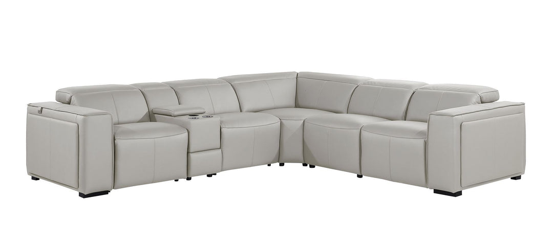 1224 - 6-Piece L-Shaped Sectional Sofa In With 3 Power Recliners &amp; Power Headrests