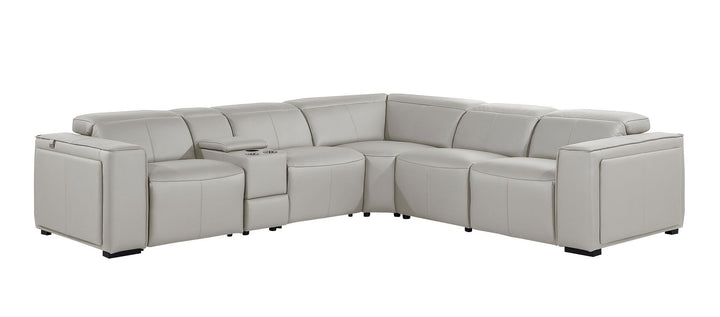1224 - 6-Piece L-Shaped Sectional Sofa In With 3 Power Recliners &amp; Power Headrests