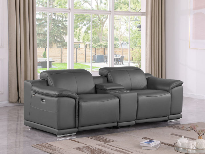 9762 - 3-Piece Modular Power Reclining Console Loveseat With 2 Power Recliners In