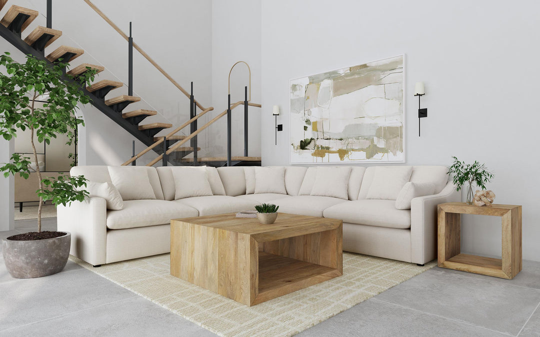Hobson 5-piece Upholstered Modular Sectional Sofa Ivory