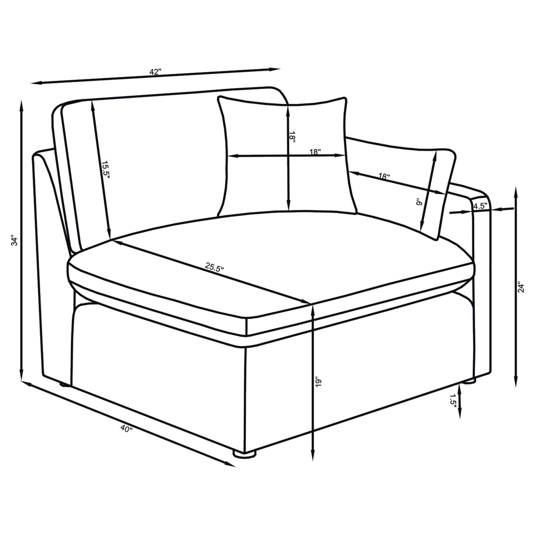 Hobson 4-piece Upholstered Modular Sectional Sofa Ivory