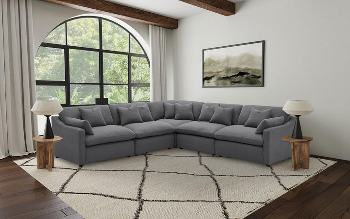 Hobson Upholstered LAF Chair Charcoal