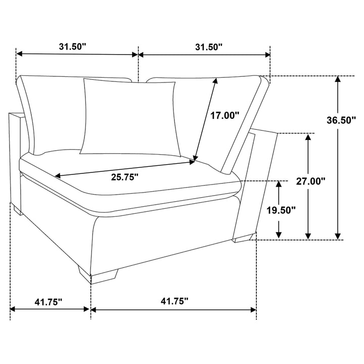 Lakeview 5-piece Upholstered Modular Sectional Sofa Ivory