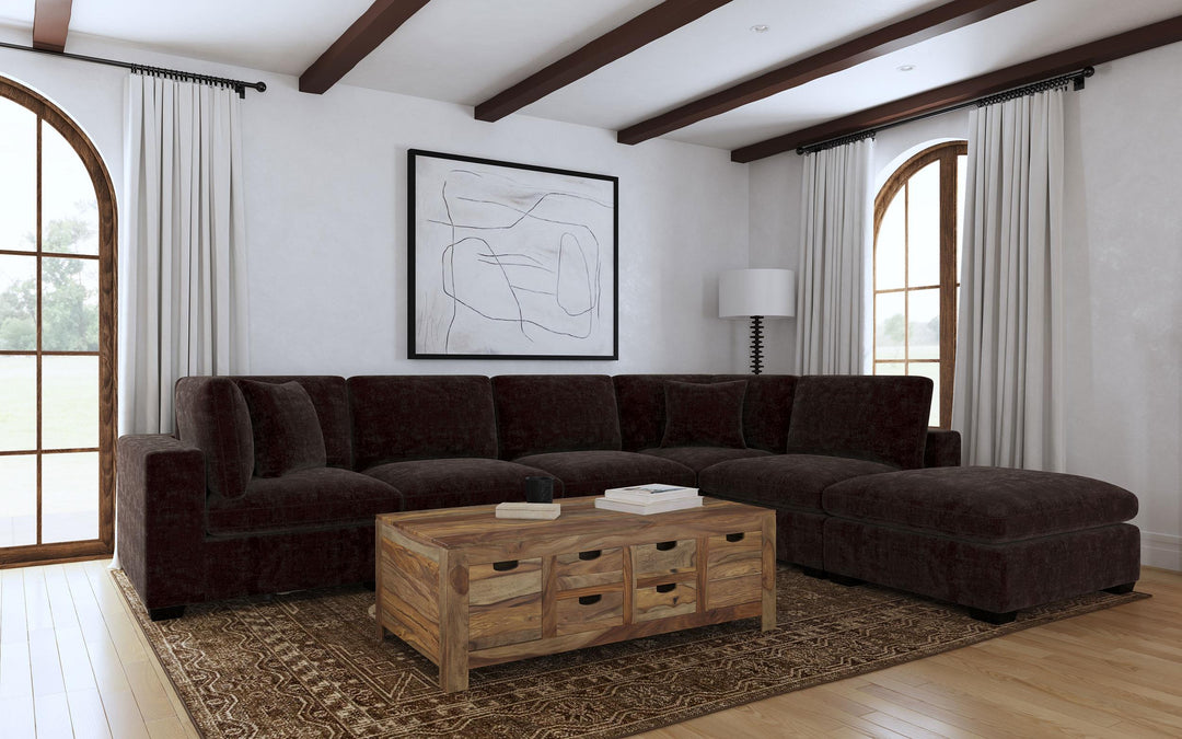 Lakeview Upholstered Armless Chair Dark Chocolate