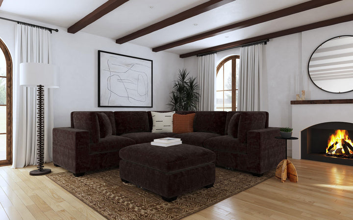 Lakeview Upholstered Corner Chair Dark Chocolate