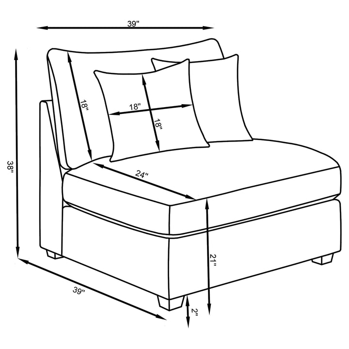 Cambria 4-piece Upholstered Modular Sectional Sofa Grey