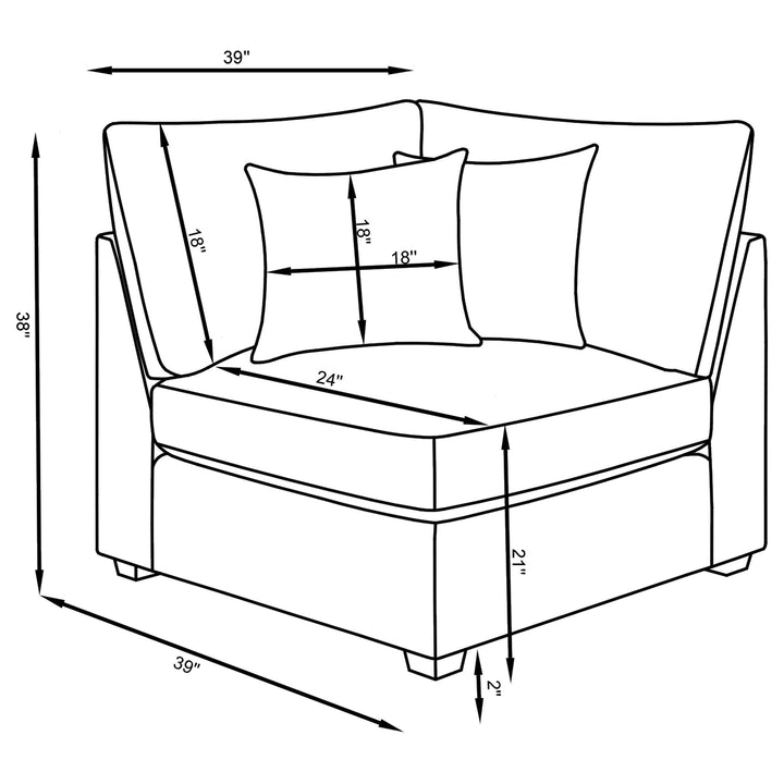 Cambria 4-piece Upholstered Modular Sectional Sofa Grey