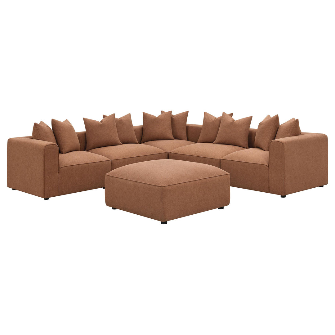 Jennifer Upholstered Corner Chair Terracotta