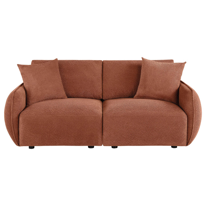 Elysia Chenille Upholstered Modular Lounge Loveseat Coral