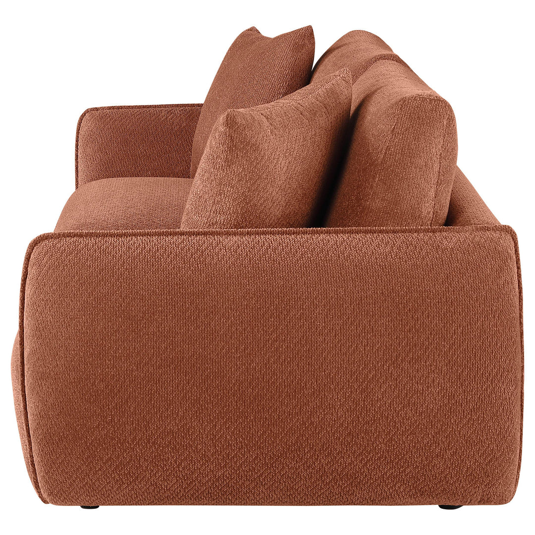 Elysia Chenille Upholstered Modular Lounge Loveseat Coral