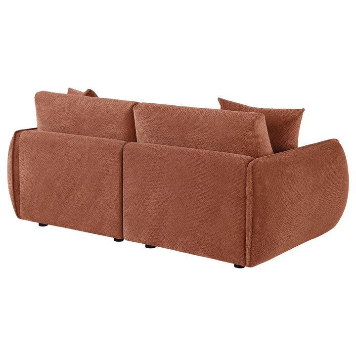 Elysia Chenille Upholstered Modular Lounge Loveseat Coral