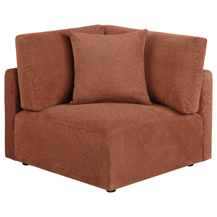 Elysia Chenille Upholstered Modular Corner Chair Coral
