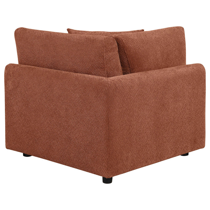Elysia Chenille Upholstered Modular Corner Chair Coral