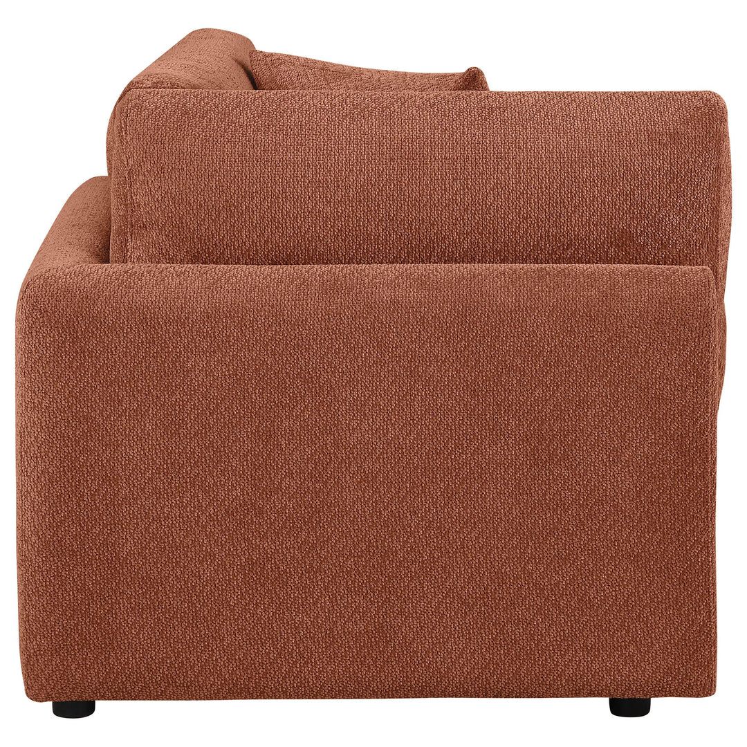 Elysia Chenille Upholstered Modular Corner Chair Coral