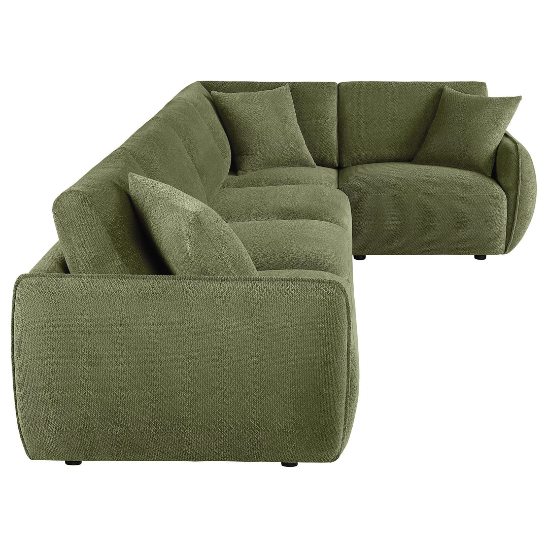 Elysia 5-piece Chenille Upholstered Modular Sectional Sofa Green
