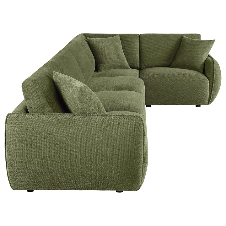 Elysia 5-piece Chenille Upholstered Modular Sectional Sofa Green