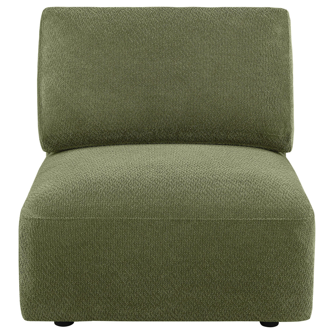 Elysia Chenille Upholstered Modular Armless Chair Green