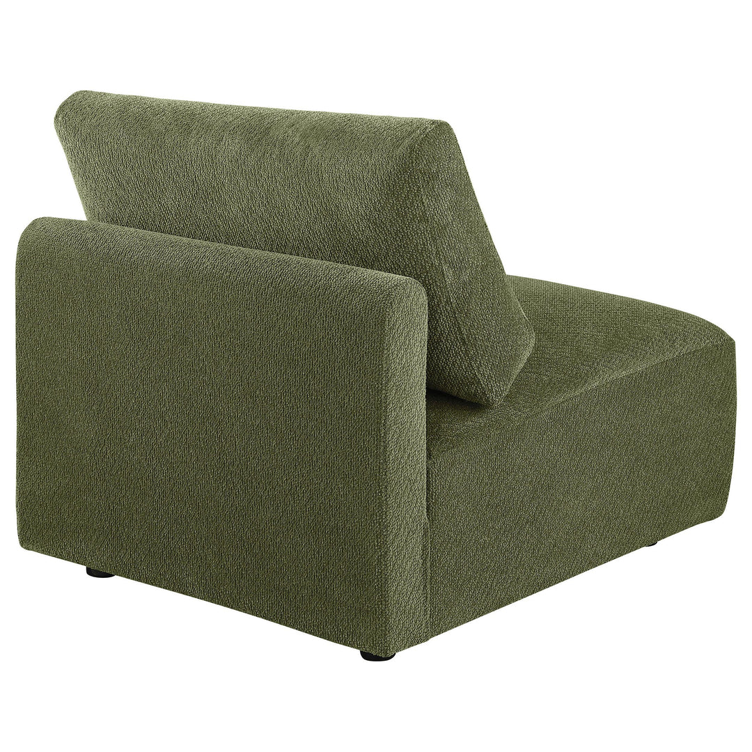 Elysia Chenille Upholstered Modular Armless Chair Green