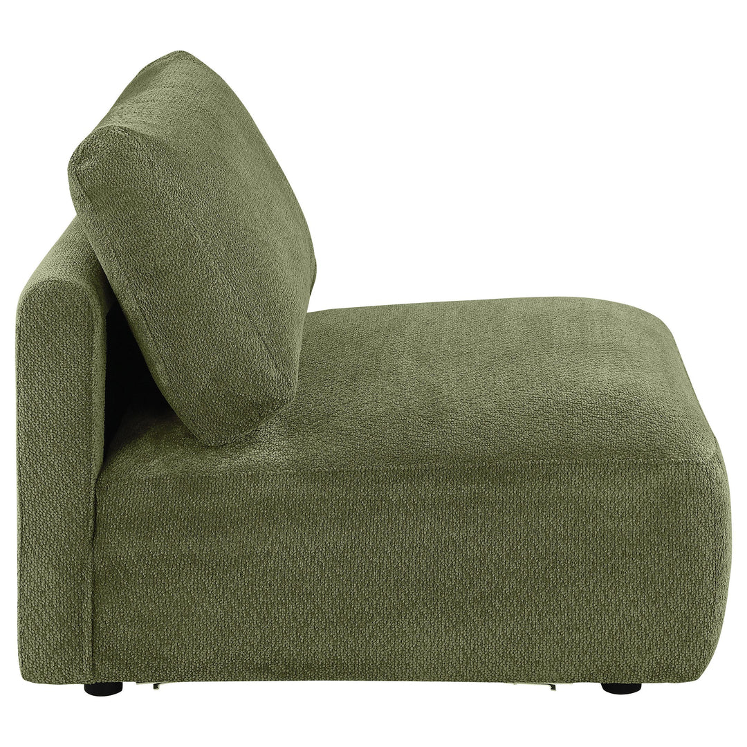 Elysia Chenille Upholstered Modular Armless Chair Green