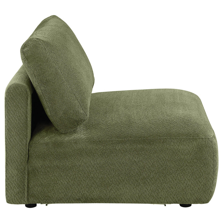 Elysia Chenille Upholstered Modular Armless Chair Green