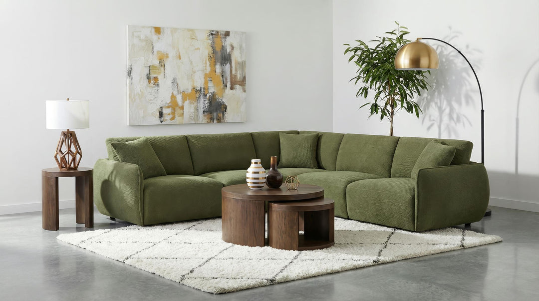 Elysia Chenille Upholstered Modular Armless Chair Green