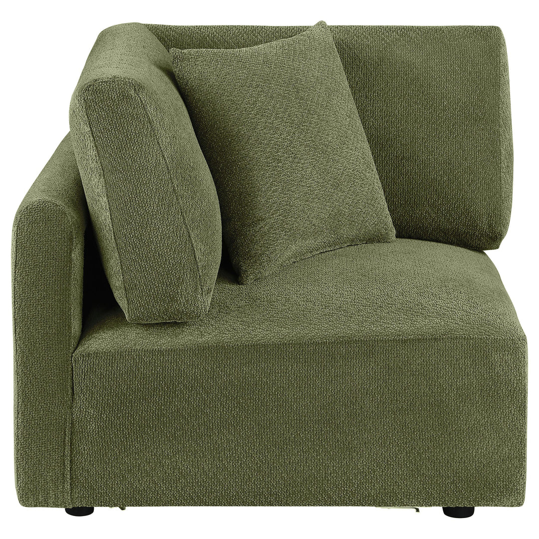 Elysia Chenille Upholstered Modular Corner Chair Green