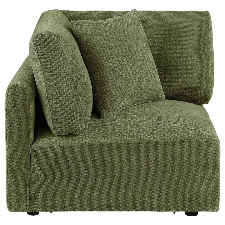 Elysia Chenille Upholstered Modular Corner Chair Green