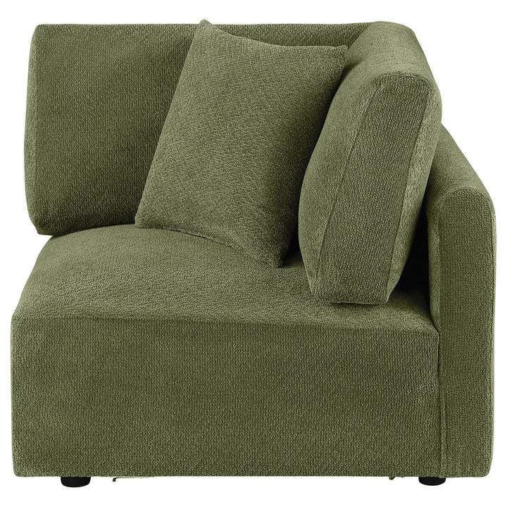 Elysia Chenille Upholstered Modular Corner Chair Green