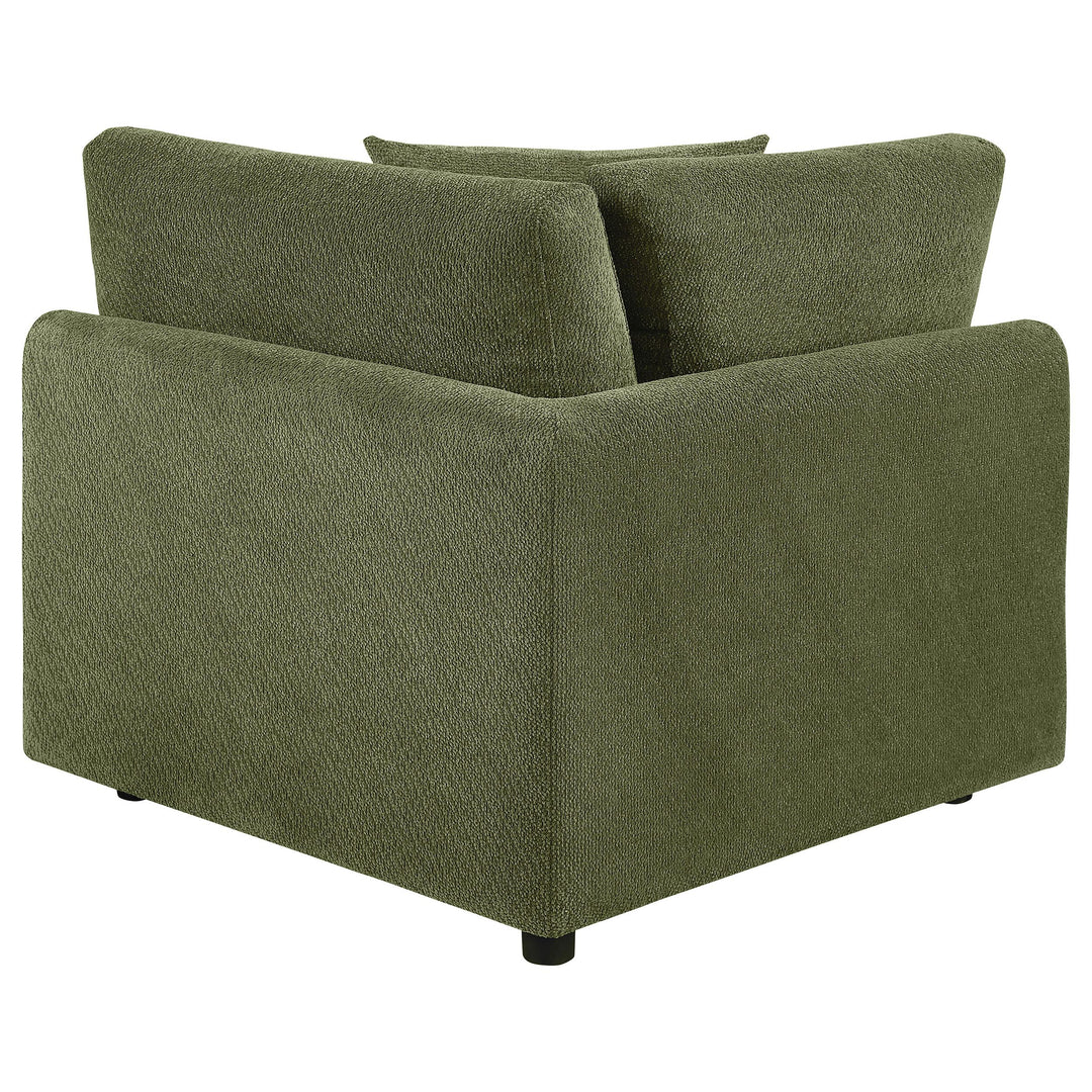 Elysia Chenille Upholstered Modular Corner Chair Green