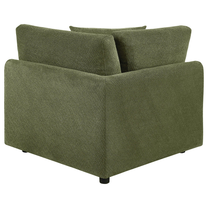 Elysia Chenille Upholstered Modular Corner Chair Green