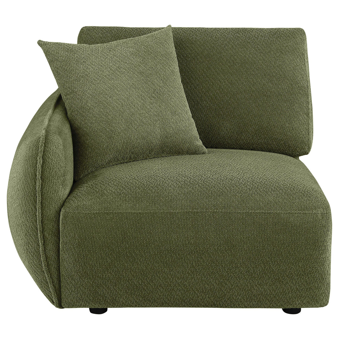 Elysia Chenille Upholstered Modular LAF Chair Green