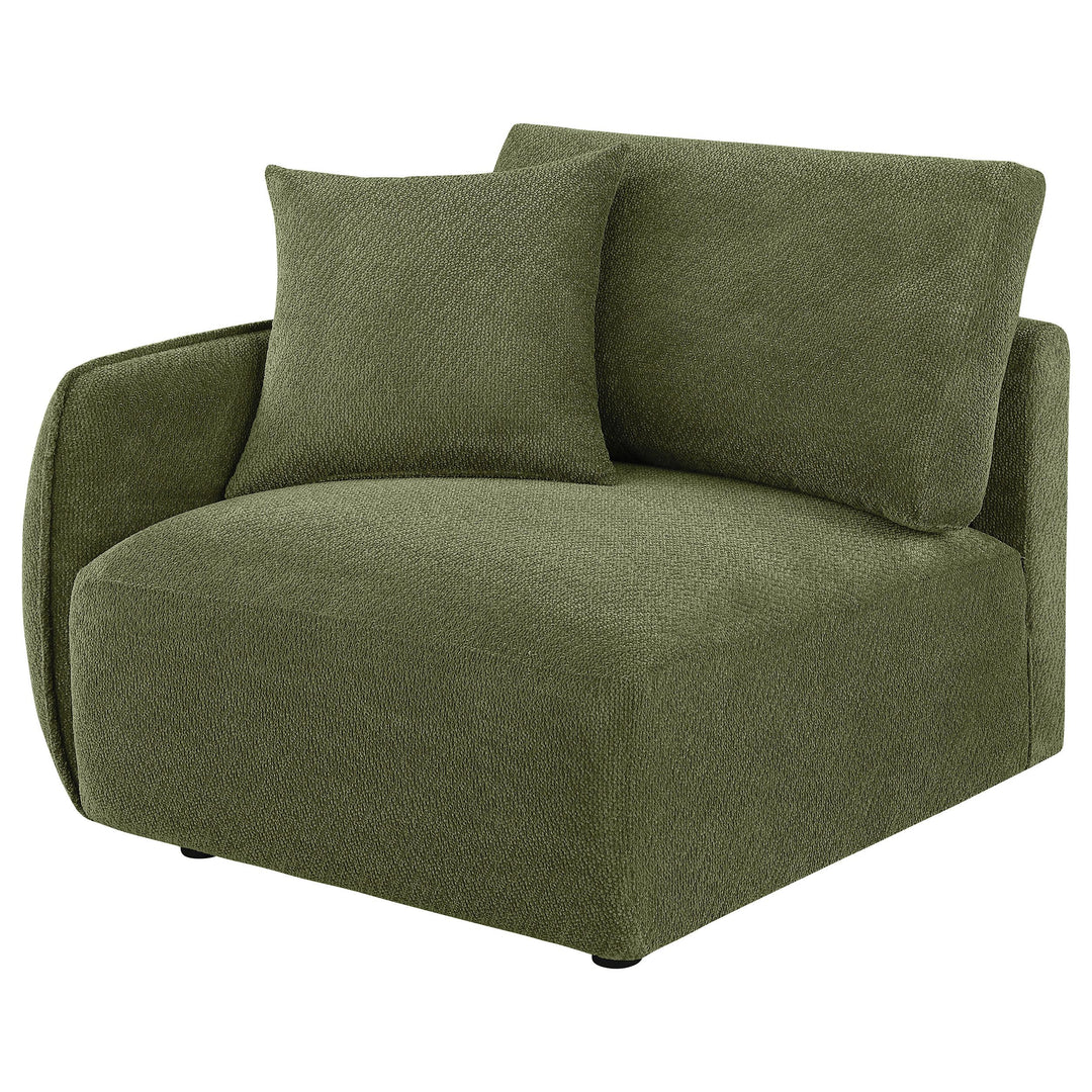 Elysia Chenille Upholstered Modular LAF Chair Green
