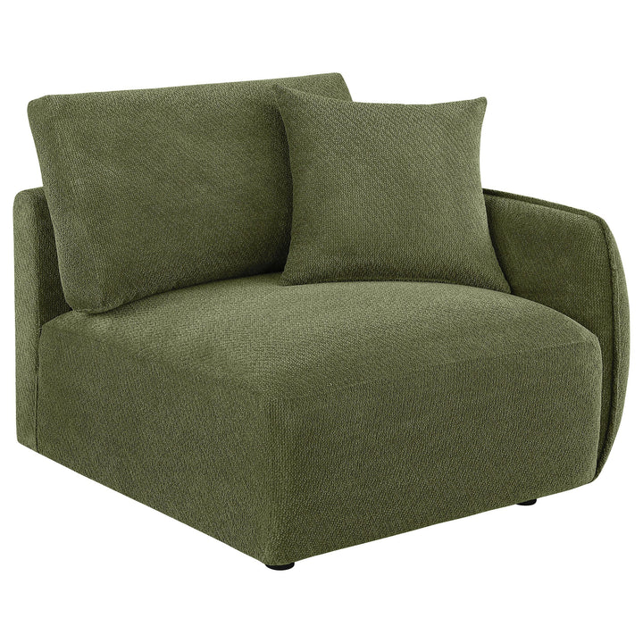 Elysia Chenille Upholstered Modular RAF Chair Green