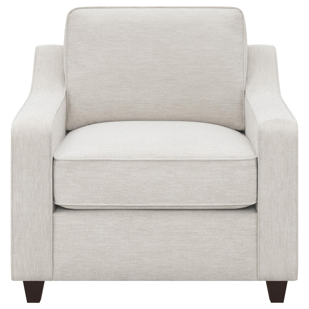 Christine Upholstered Sloped Arm Accent Chair Beige