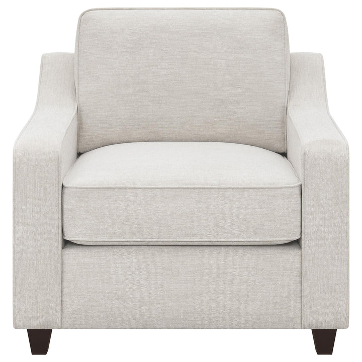 Christine Upholstered Sloped Arm Accent Chair Beige