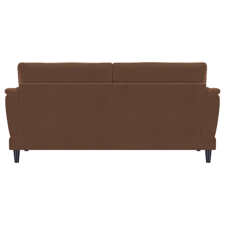 Selma Velvet Upholstered Crescent Arm Sofa Rust