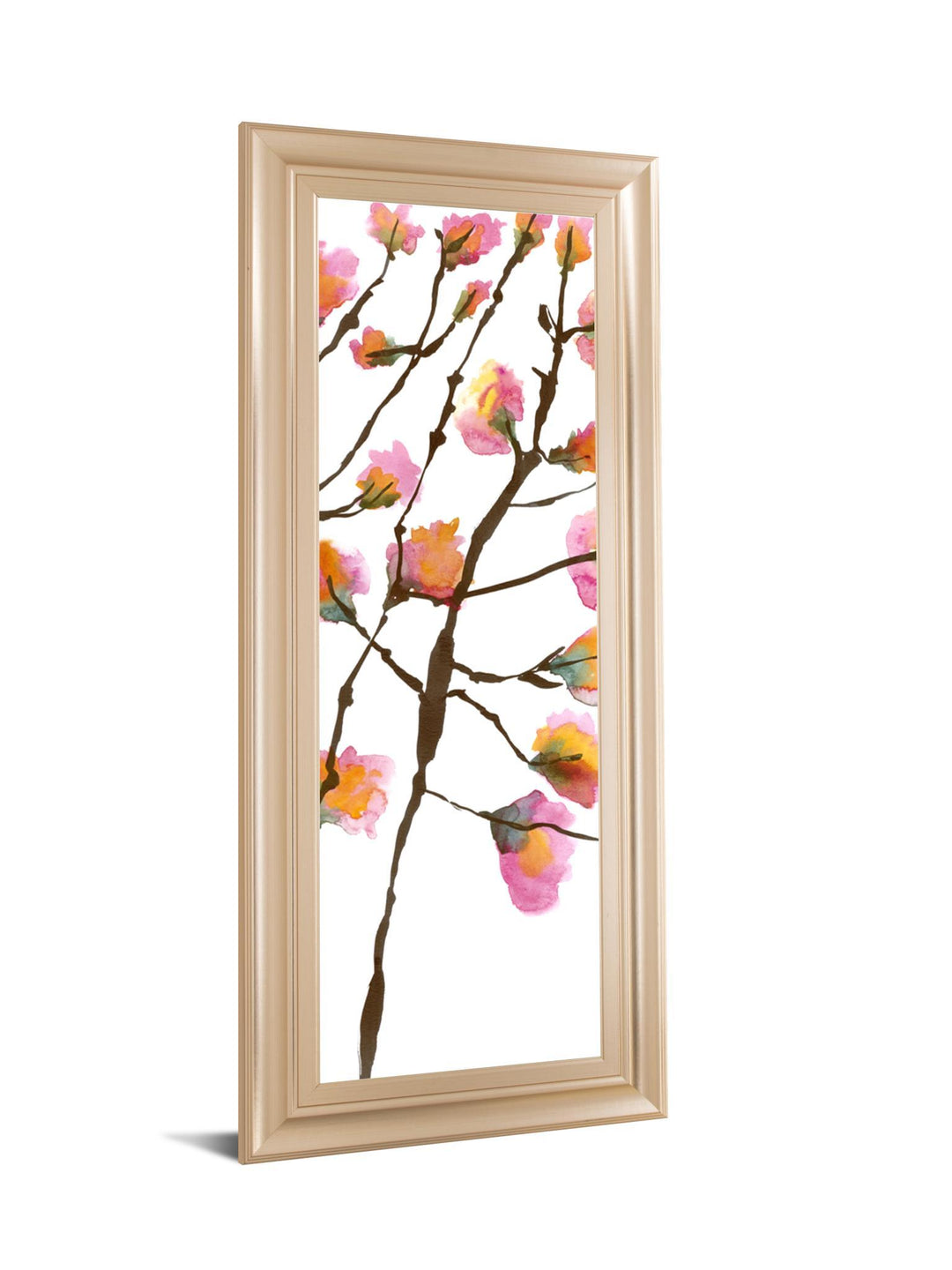 Inky Blossoms II By Deborah Velasquez - Framed Print Wall Art - Pink